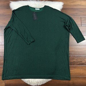bryn Walker Dark Green Houndstooth Tunic